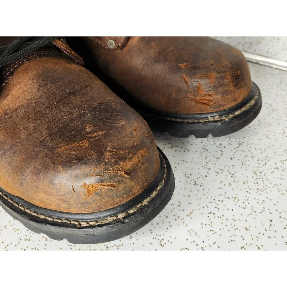 Men’s Caterpillar Steel Toe Work Combat Boots Size 10.5 ASTM F2413-11 Distressed